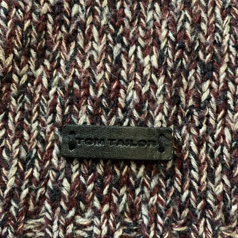 Tom Tailor deep purple plum marled pullover button up sweater